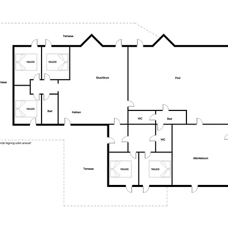 Pool And Activity House With A 180-degree View Of The North Sea, Located At Lild Strand,